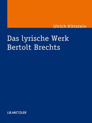 cover image of Das lyrische Werk Bertolt Brechts